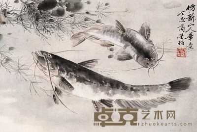 商言志 鱼戏 镜心 21×31cm